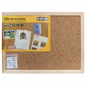 Tablica korkowa BI-OFFICE, 40x30cm, rama drewniana, Tablice korkowe, Prezentacja