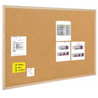 Tablica korkowa BI-OFFICE, 100x60cm, rama drewniana, Tablice korkowe, Prezentacja