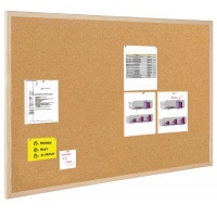 Cork Notice Board BI-OFFICE, 80x50cm, wood frame