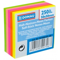 Mini Self-adhesive pad DONAU, 50x50mm, 1x250sheets, neon