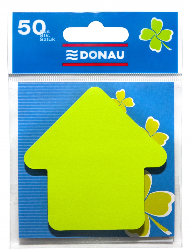 Bloczek samoprzylepny DONAU, 1x50 kart., w kształcie strzałki, zielony