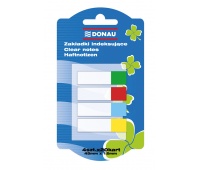 Filing Index Tabs DONAU, PP, 12x45mm, 4x20 tabs, assorted colours