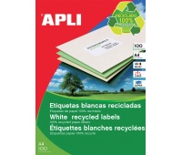 Etykiety ekologiczne APLI, 105x148mm, prostokątne, białe, Etykiety samoprzylepne, Papier i etykiety
