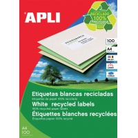 Etykiety ekologiczne 210x297mm prostokątne białe, Etykiety samoprzylepne, Papier i etykiety
