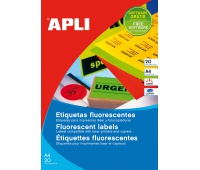 Etykiety uniwersalne APLI, 64x33,9mm, FSC, fluorescencyjne, pomarańczowe, Etykiety samoprzylepne, Papier i etykiety