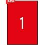 Etykiety kolorowe APLI, 210x297mm, prostokątne, czerwone, 20 ark., Etykiety samoprzylepne, Papier i etykiety