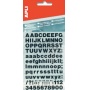 Litery samoprzylepne APLI, 40mm, czarne, Etykiety samoprzylepne, Papier i etykiety