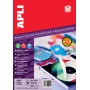 Etykiety na płyty CD/DVD APLI, średnica 114/41mm, okrągłe, białe, Etykiety samoprzylepne, Papier i etykiety