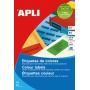 Etykiety kolorowe APLI, 70x37mm, zaokrąglone, zielone, 20 ark., Etykiety samoprzylepne, Papier i etykiety