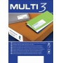 Etykiety uniwersalne MULTI 3, 52,5x21,5mm, prostokątne, białe 100 ark., Etykiety samoprzylepne, Papier i etykiety