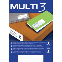 Etykiety uniwersalne MULTI 3, 64,6x33,8mm, prostokątne, białe 100 ark., Etykiety samoprzylepne, Papier i etykiety
