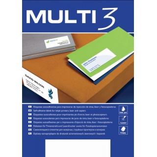Etykiety uniwersalne MULTI 3,210x297mm, prostokątne, białe 100 ark., Etykiety samoprzylepne, Papier i etykiety