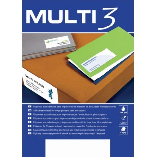 Etykiety uniwersalne MULTI 3, 63,5x38,1mm, zaokrąglone, białe, Etykiety samoprzylepne, Papier i etykiety