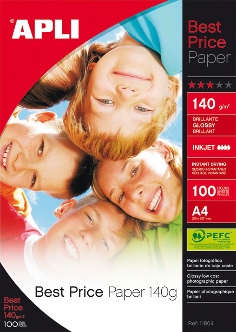 Photographic Paper APLI Best Price Photo Paper, A4, 140gsm, glossy, 100 sheets