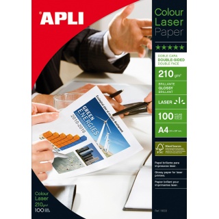 Papier fotograficzny APLI Glossy Laser Paper, A4, 210gsm, błyszczący, 100ark., Papiery specjalne, Papier i etykiety