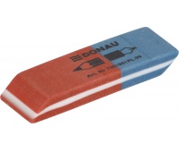 Gumka wielofunkcyjna DONAU, 57x19x8mm, niebiesko-czerwona, Gumki, Artykuły do pisania i korygowania