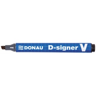 Marker permanentny DONAU D-Signer V, ścięty, 1-4mm (linia), czarny, Markery, Artykuły do pisania i korygowania