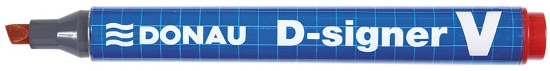 Permanent Marker DONAU D-Signer V, chisel, 2-4mm (line), red