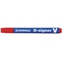 Permanent Marker D-Signer V chisel 2-4mm (line) red