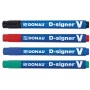 Marker permanentny DONAU D-Signer V, ścięty, 1-4mm (linia), zielony, Markery, Artykuły do pisania i korygowania