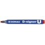 Marker permanentny DONAU D-Signer U,  okrągły,  2-4mm (linia),  czerwony