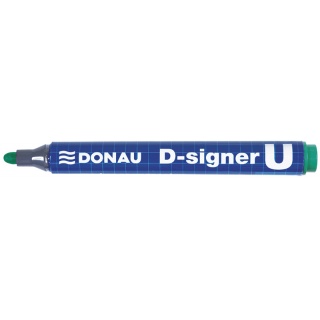 Marker permanentny DONAU D-Signer U, okrągły, 2-4mm (linia), zielony, Markery, Artykuły do pisania i korygowania