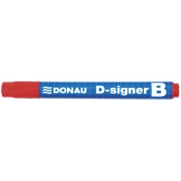 Marker do tablic DONAU D-Signer B, okrągły, 2-4mm (linia), czerwony, Markery, Artykuły do pisania i korygowania
