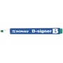 Marker do tablic DONAU D-Signer B,  okrągły,  2-4mm (linia),  zielony
