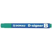 Marker do tablic DONAU D-Signer B, okrągły, 2-4mm (linia), zielony, Markery, Artykuły do pisania i korygowania