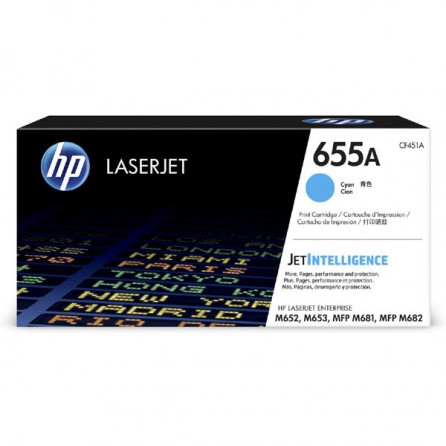 Toner HP 655A do Color LaserJet Enterprise M653/M681/M652 | 10 500 str. | Cyan, Tonery, Materiały eksploatacyjne