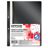 Skoroszyt OFFICE PRODUCTS, PP, A4, 2 otwory, 100/170mikr., wpinany, czarny, Skoroszyty podstawowe, Archiwizacja dokumentów