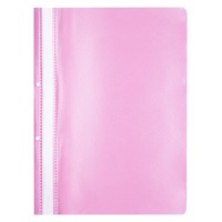 Skoroszyt OFFICE PRODUCTS, PP, A4, 2 otwory, 100/170mikr., wpinany, różowy