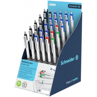Display długopis&oacute;w SCHNEIDER Slider Xite, XB, 30szt., mix kolor&oacute;w, Długopisy, Artykuły do pisania i korygowania