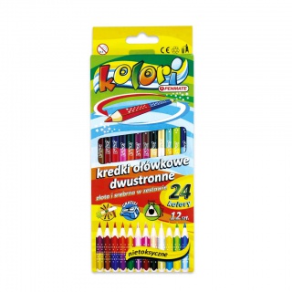 PENMATE KOLORI PREMIUM KREDKI OŁÓWKOWE TRÓJKĄTNE DWUSTRONNE 12/24 KOL., Plastyka, Artykuły szkolne