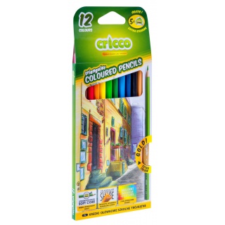 KREDKI CRICCO TRÓJKĄTNE 12 KOL. MIX WZORÓW, Plastyka, Artykuły szkolne