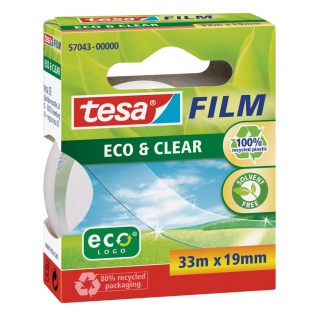 TAŚMA BIUROWA TESAFILM ECO&CLEAR 33M X19MM, Taśmy biurowe, Drobne akcesoria biurowe