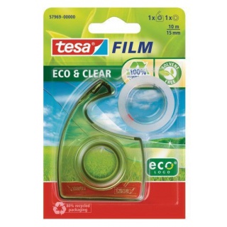 TAŚMA BIUROWA TESAFILM ECO&CLEAR 33M X19MM + DYSPENSER EASY CUT, Taśmy biurowe, Drobne akcesoria biurowe