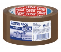 TAŚMA PAKOWA TESAPACK STRONG CICHA 66M X50MM BRĄZOWA, Taśmy pakowe, Koperty i akcesoria do wysyłek