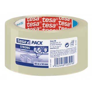 TAŚMA PAKOWA TESAPACK STRONG CICHA 66M X50MM TRANSPAREN, Taśmy pakowe, Koperty i akcesoria do wysyłek