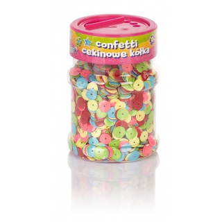 Confetti cekinowe kółka - mix kolorów intensywnych 100g, Produkty kreatywne, Artykuły szkolne