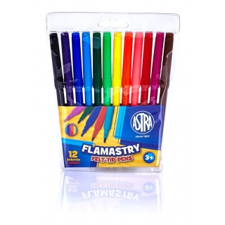 Flamastry Astra CX - 12 kolorów, Plastyka, Artykuły szkolne