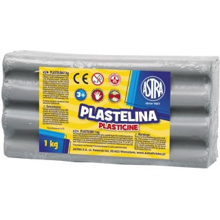 Plastelina Astra 1 kg popielata, Produkty kreatywne, Artykuły szkolne