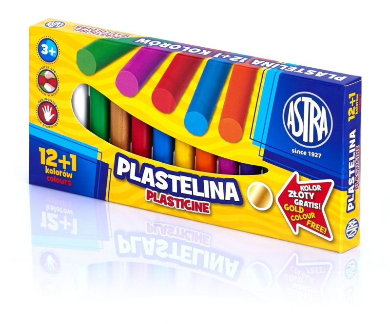 Plastelina Astra 13 kolorów - 12+1 kolor gratis, Produkty kreatywne, Artykuły szkolne