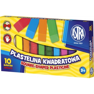 Plastelina Astra kwadratowa 10 kolorów, Produkty kreatywne, Artykuły szkolne