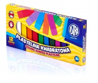 Plastelina Astra kwadratowa 12 kolorów, Produkty kreatywne, Artykuły szkolne