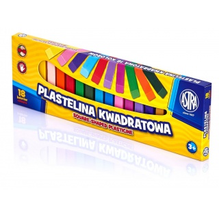 Plastelina Astra kwadratowa 18 kolorów, Produkty kreatywne, Artykuły szkolne