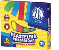 Plastelina Astra kwadratowa 6 kolorów, Produkty kreatywne, Artykuły szkolne