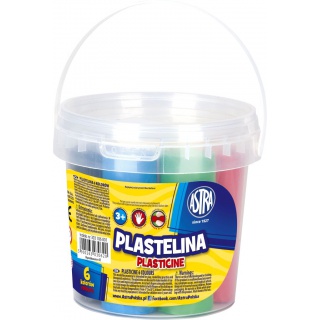Plastelina Astra w wiaderku 6 kolorów, Produkty kreatywne, Artykuły szkolne