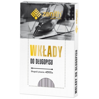 Wkład wielkopojemny Zenith 4 - box 20 sztuk, zielony, Długopisy, Artykuły do pisania i korygowania