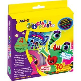 CiastoPlasto AMOS IC18P4S Fluo - 4 kolory, Produkty kreatywne, Artykuły szkolne